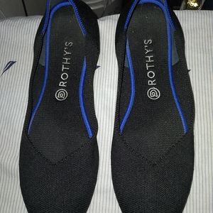 ROTHYS Flat martini blue navy ballet flats round toe slip on